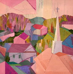 Pink Church with Trees