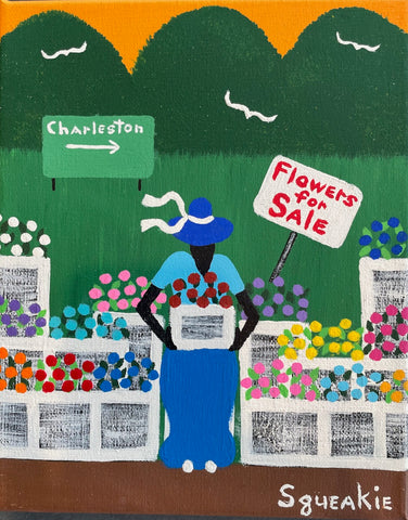 Flower Lady, Orange Sky