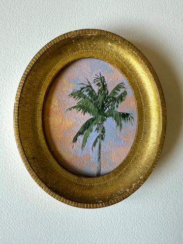 Sunset Palm in Oval