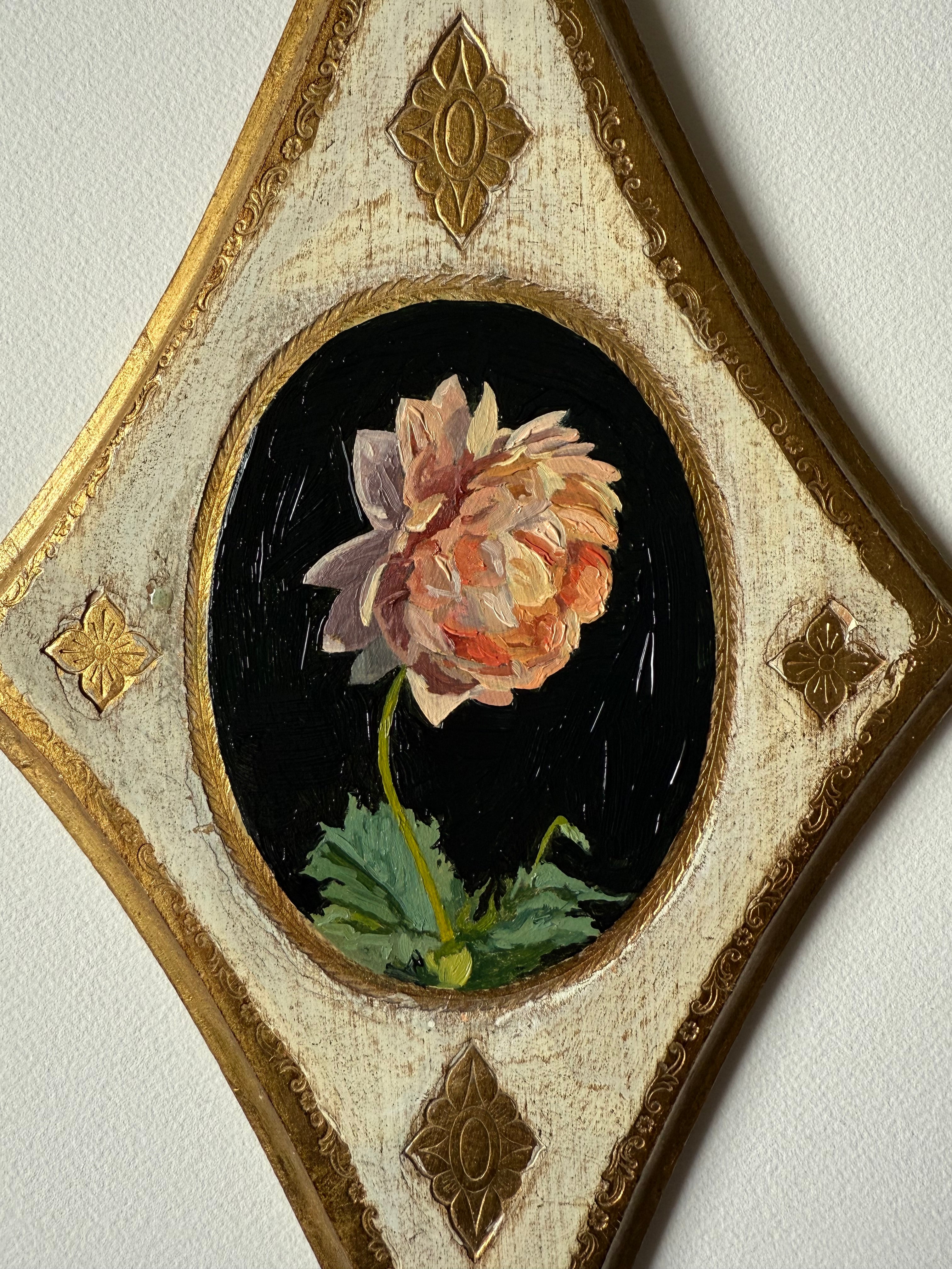 Dahlia in Peach on Diamond II