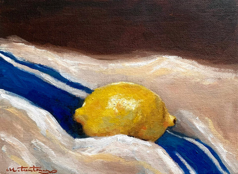 Lemon on Kitchen Linen