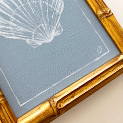 Petite Scallop Shell on Dusty Blue II