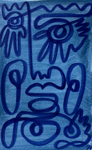 Mini Fingers and Faces in Blues