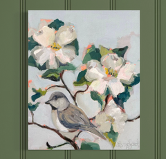 Chickadee in a Dogwood Tree