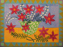 Purple Flowers in Polka Dot Vase