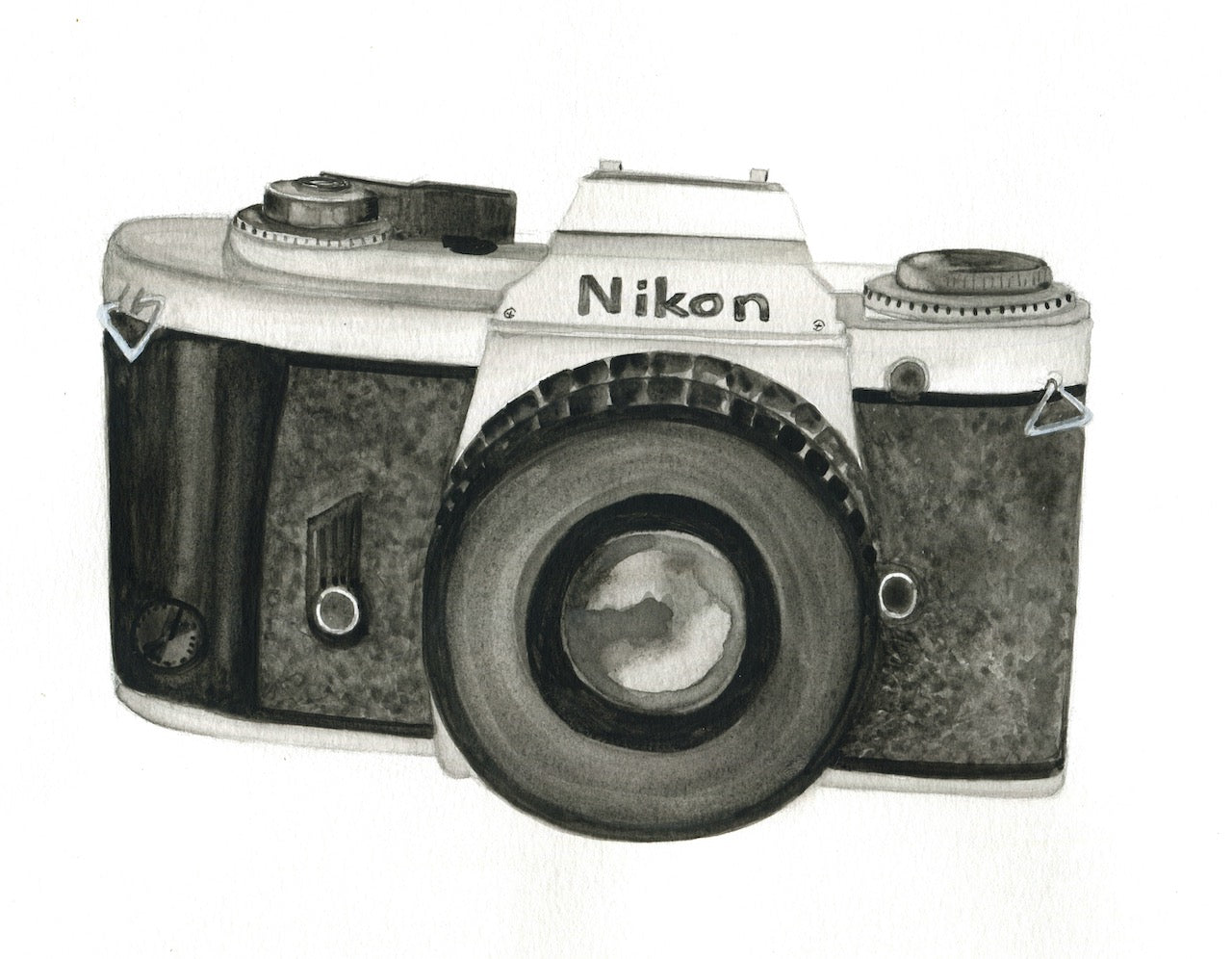 vintage nikon camera sketch