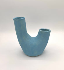 Matte Blue Double Vase